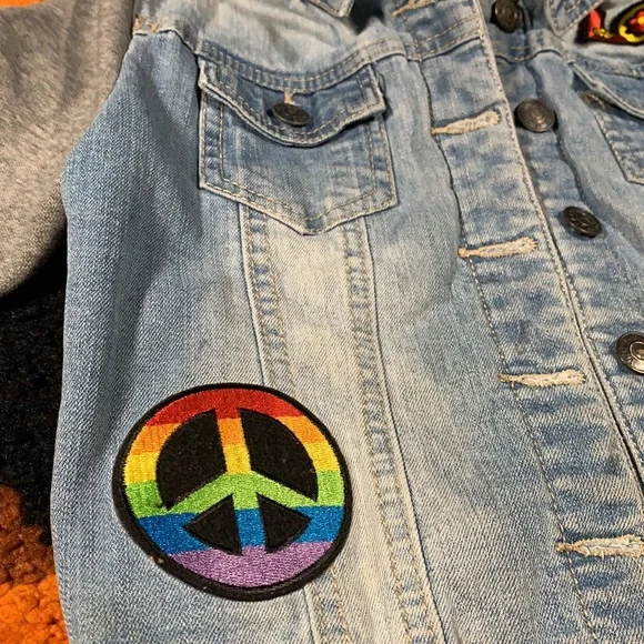 Cool Kid, VIGOSS, patchy, denim hoodie!! - Picture 7 of 13